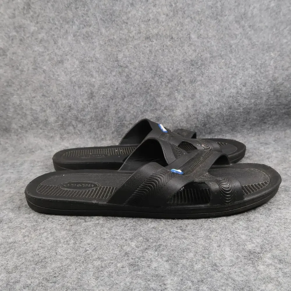 Bokos Shoes Mens 44 Sandals Slides Slip On Casual Black Sport Active Rubber